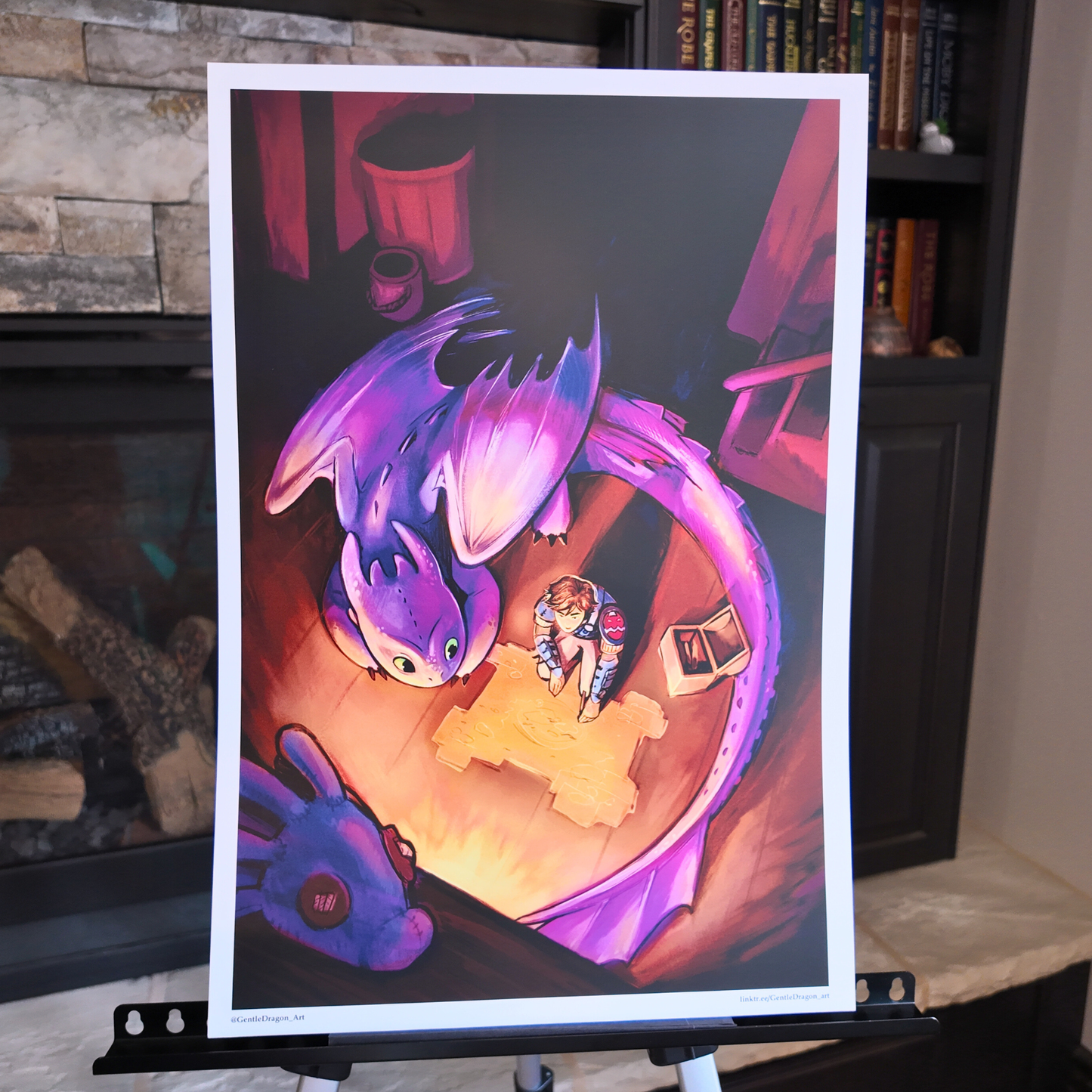 Toothless and Hiccup Mapping | HTTYD Art Print