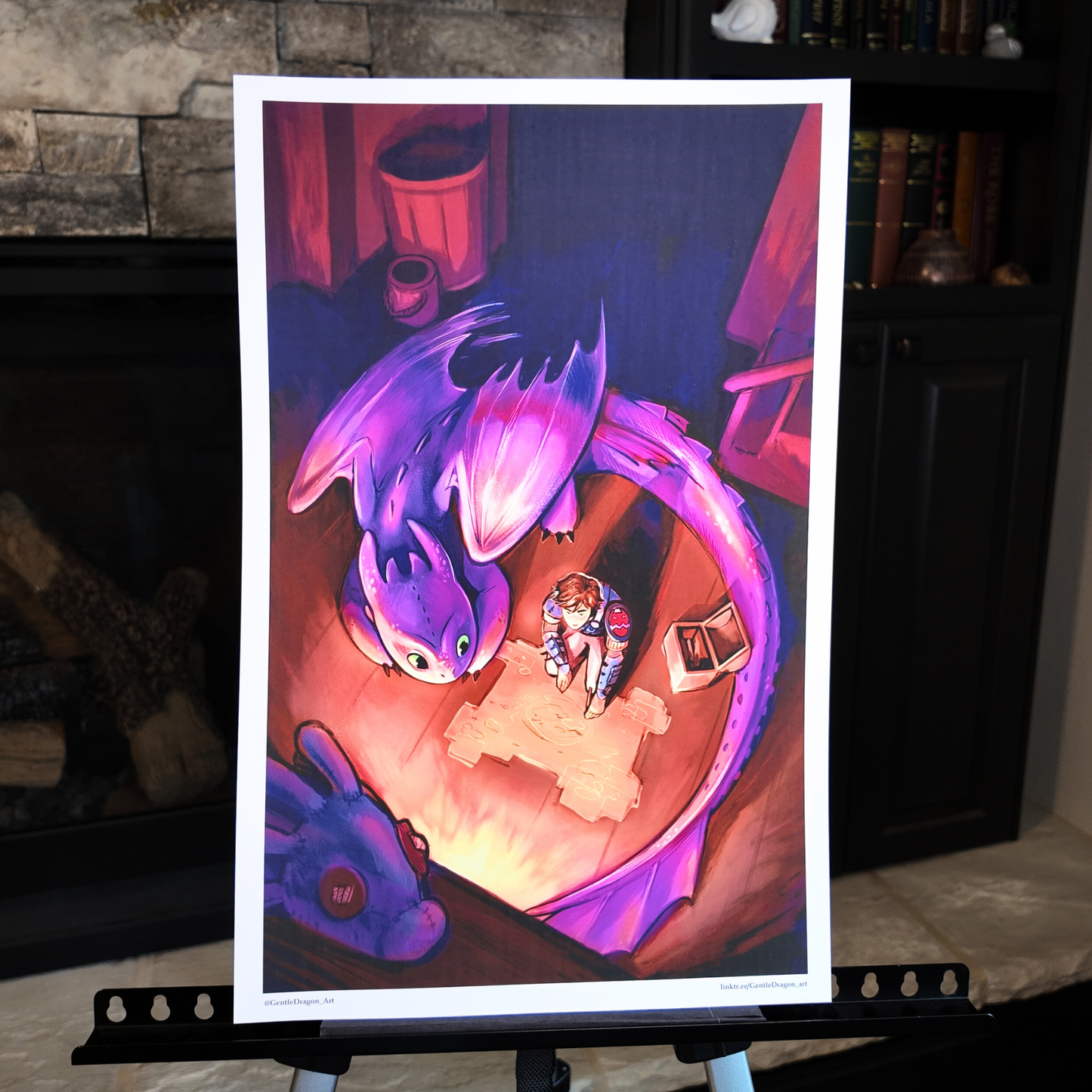 Toothless and Hiccup Mapping | HTTYD Art Print